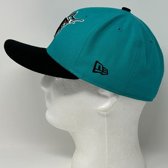 Florida Marlins Hat Baseball Cap New Era 59Fifty Wool Blend Green Fitted 7 1/4 - Picture 6 of 9